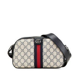 Gucci GG Supreme Ophidia Crossbody Navy Blue Leather